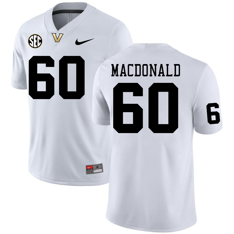 Vanderbilt Commodores #60 Duncan MacDonald College Football Jerseys Sale Stitched-White